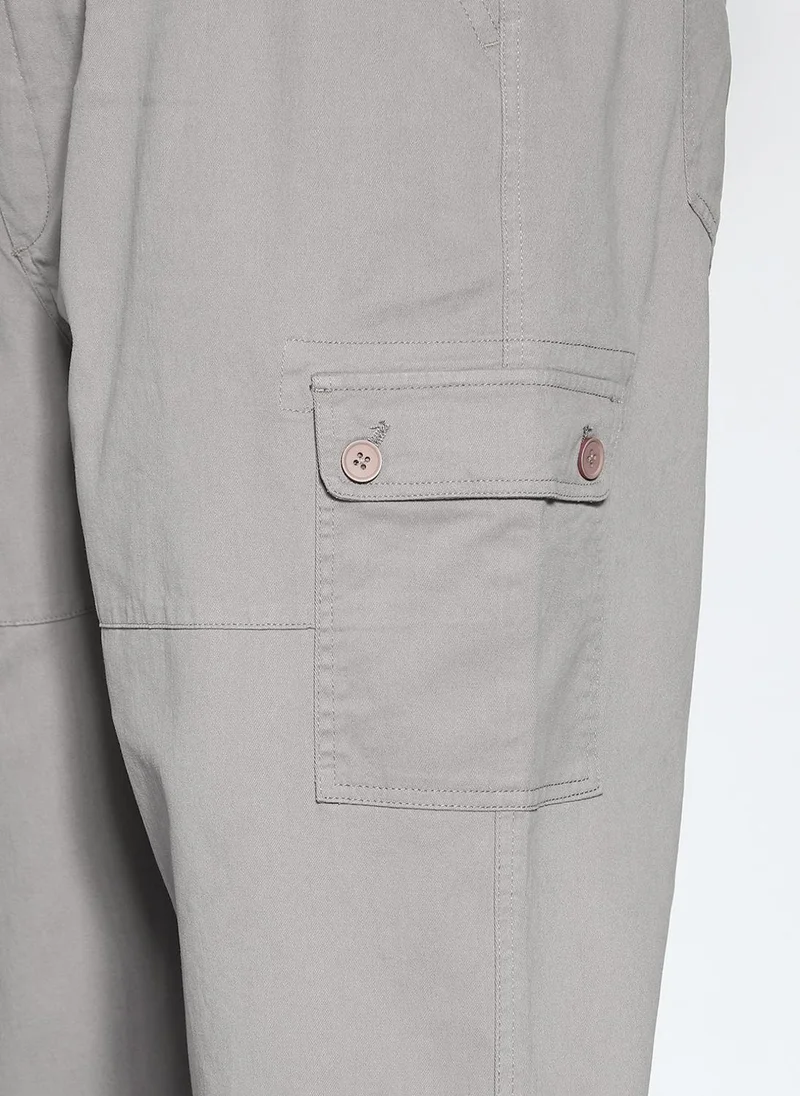 Urbano Fashion  Urbano Plus Men's Grey Loose Baggy Fit Cargo Jogger Chino Pant with 6 Pockets Stretchable for Men | Best Price UAE